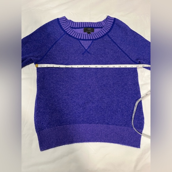 J. Crew Vibrant Purple Italian Cashmere Crew Neck Sweater XS - Picture 7 of 8
